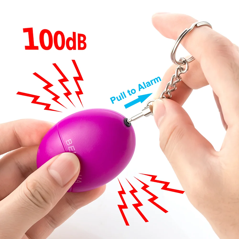 

Self Defense Alarm 100dB Egg Shape Girl Women Security Protect Alert Personal Safety Scream Loud Keychain Emergency Alarm