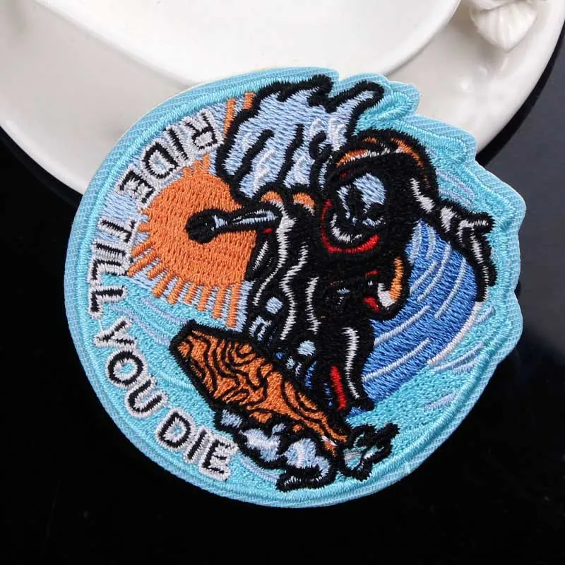 Для серфинга с заплатками жар клей вышитые патчи для костюмы гладить на нашивки