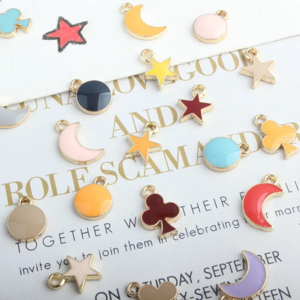 Простая подвеска в виде масла капель красочная круглая луна звезда цветок сливы