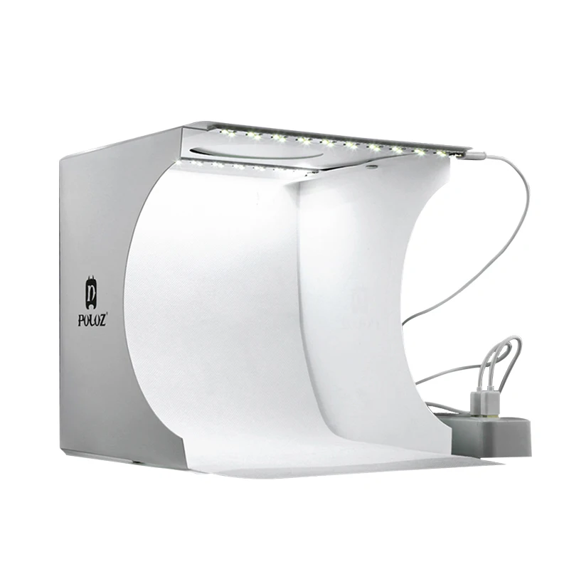 

Portable LED Photo Studio Light box Mini Folding Photography Box Softbox Lighting room with 2 Panel LED Light Background Kit