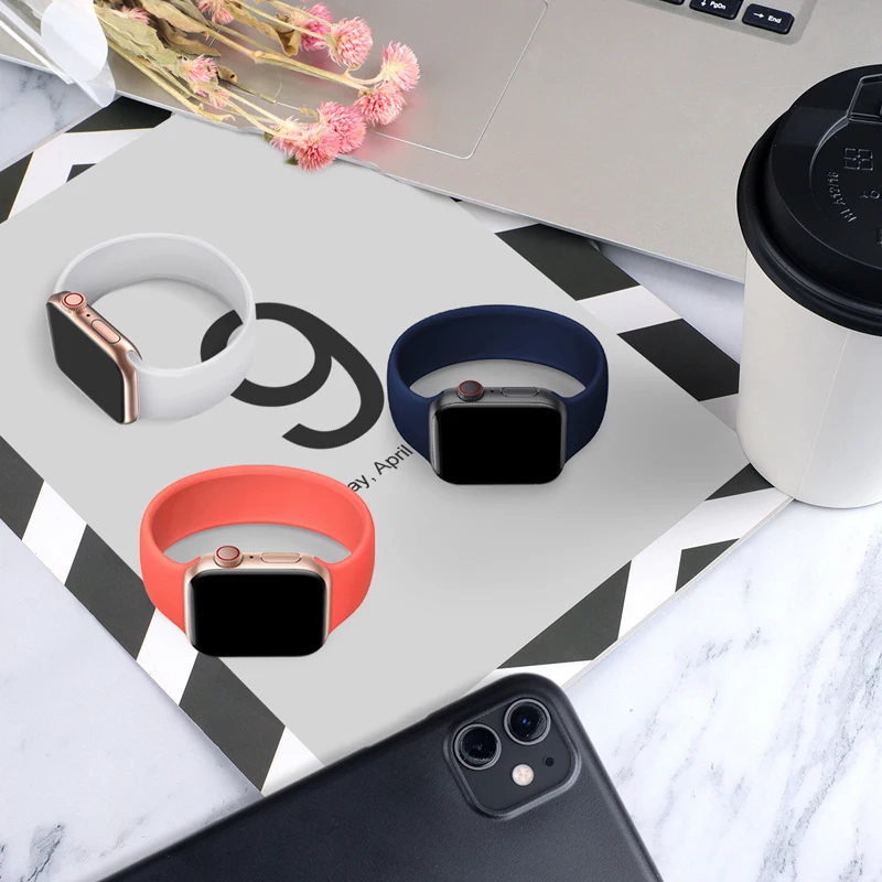 

Fashion silicone strap For Apple Watch silicone strap Watch strap series 38 40mm 42 44mm silicone strap watchreplacement strap
