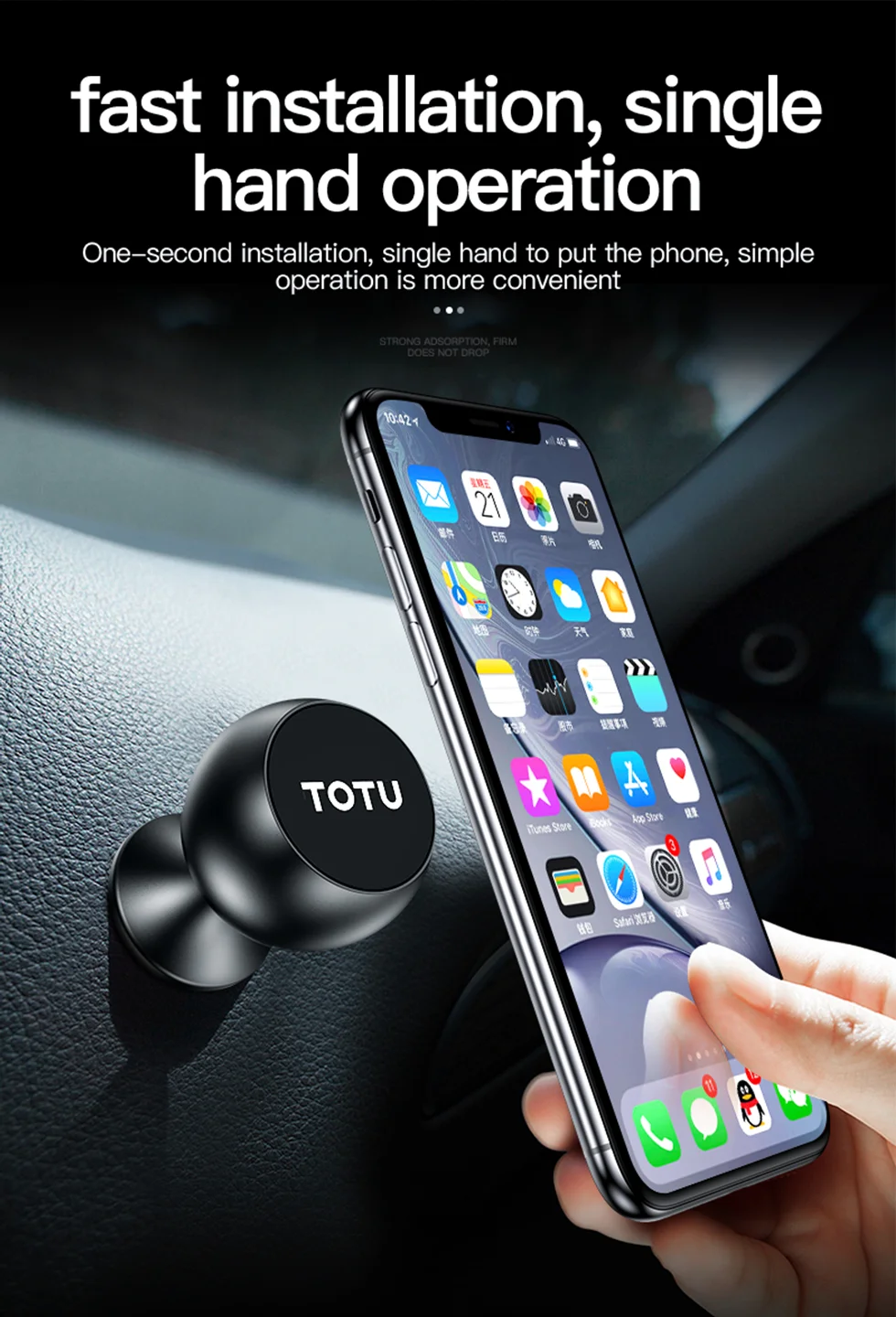 TOTU универсальный магнитный автомобильный держатель для телефона для iPhone XS X samsung магнитный держатель на вентиляционное отверстие автомобиля держатель для samsung huawei
