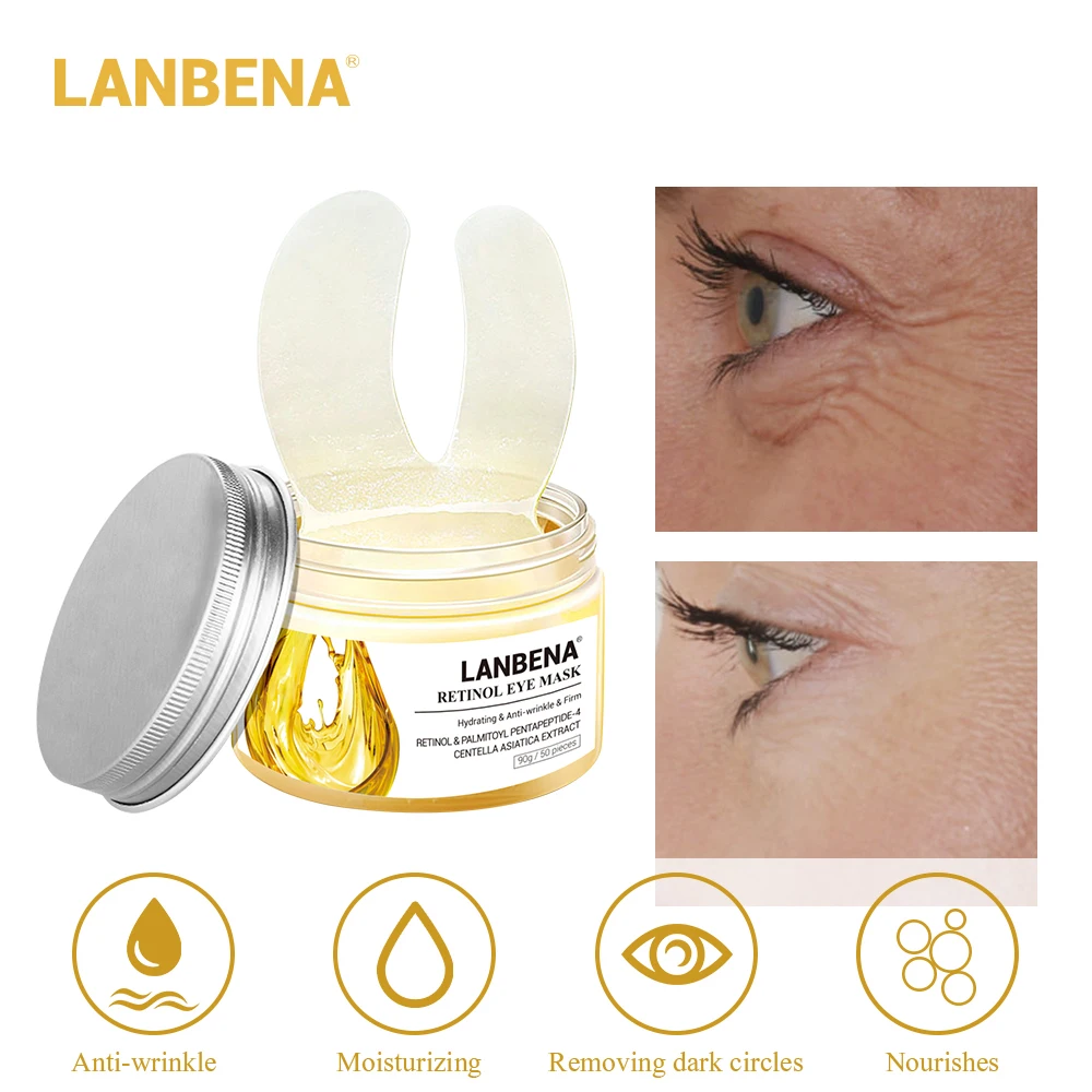 50pcs/box LANBENA Retino acid eye mask soothing and tightening reducing black circles moisturizing anti aging patch LB001 | Красота и