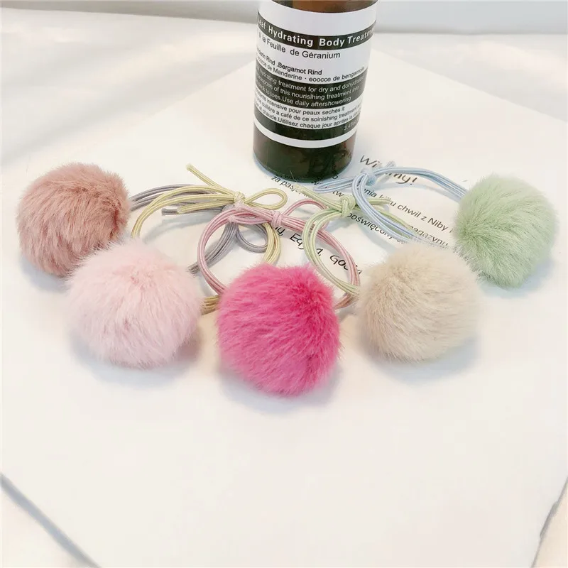 5 шт./компл. головной убор факс меховой шарик конский хвост держатели эластичное