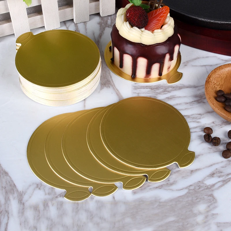 

100Pcs 8/9cm Round Cake Board Mousse Pad Card Dessert Baking Pastry Display Tray