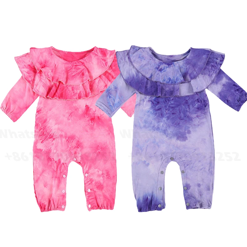 Комбинезон для новорожденных с рукавом до локтя и оборками на возраст 0 24