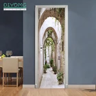 Наклейки на дверь для гостиной, самоклеящиеся обои, водонепроницаемые настенные наклейки для ремонта двери, коридора, домашний декор