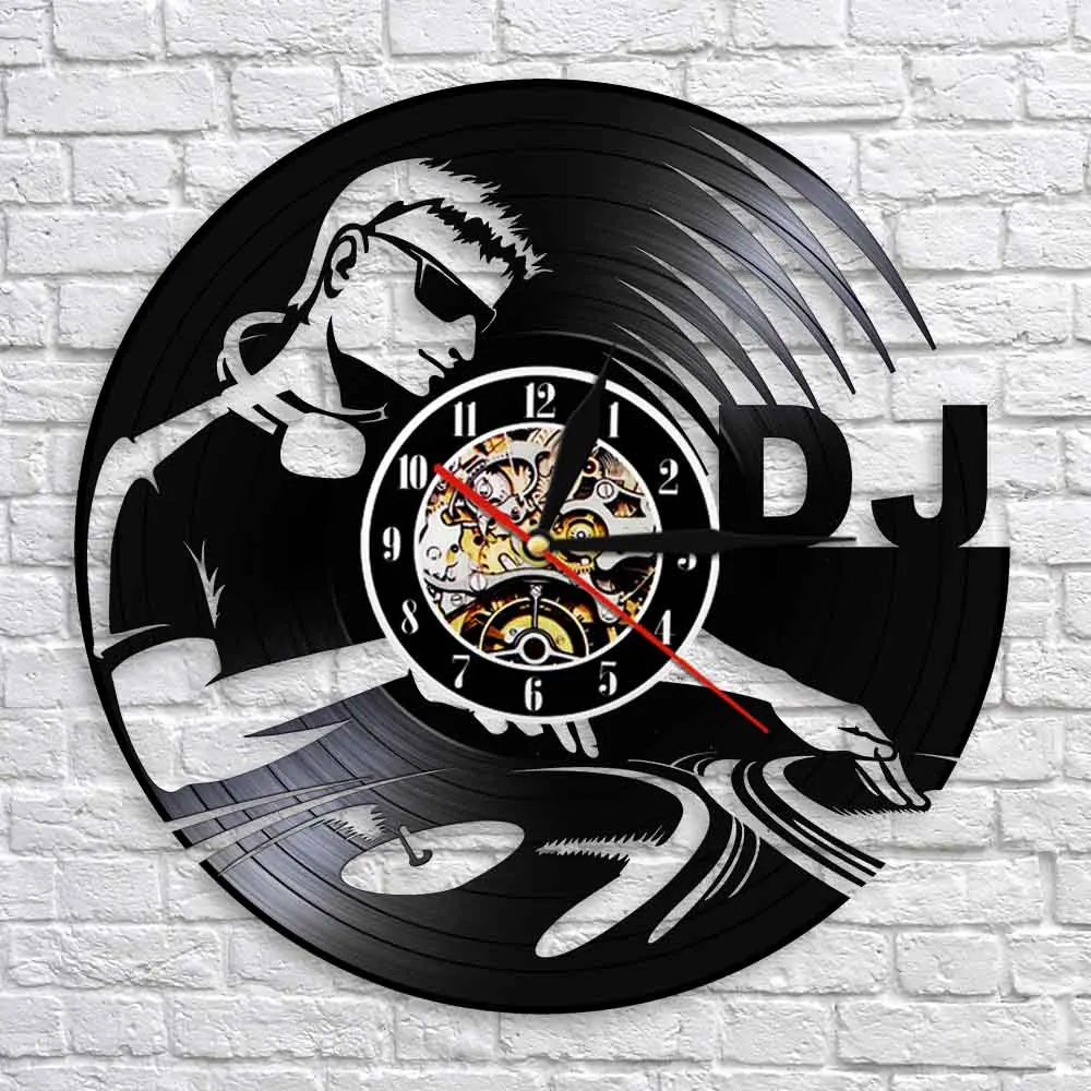 Настенные часы в стиле хип-хоп с виниловой пластиной | Дом и сад