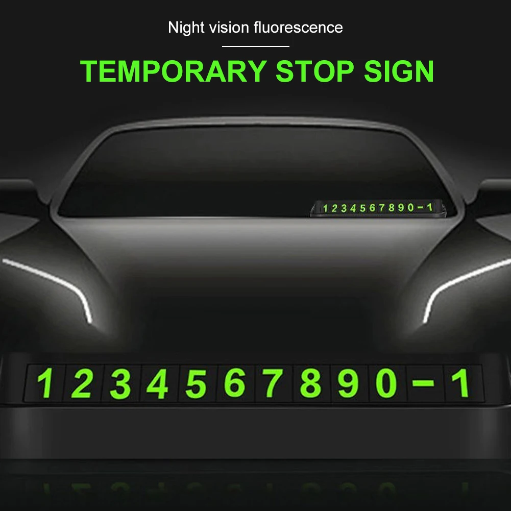 Sell Like Hot Luminous Car Temporary Parking Card Magnetic Phone Number Hidden Telephone Plate Auto Park Stop Access | Автомобили и