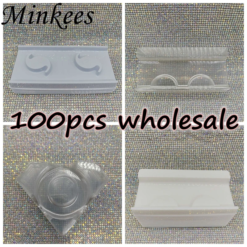 Оптовая продажа 100 упаковок прозрачные лотки для ресниц пластиковый норковый