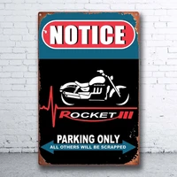 notice moto triumph rocket iii 3 parking only tin sign bar pub home garage poster metal poster wall art decor
