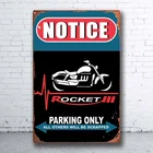 Метка Moto Triumph Rocket III, только для парковки, жестяной плакат для бара, паба, дома, гаража, металлический плакат, настенный художественный Декор