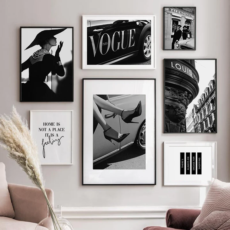 

VOGUE Poster Black and White City Landscape Canvas Painting Beauty Wall Art Print Nordic Bedroom Decorative Pictures Home Decor