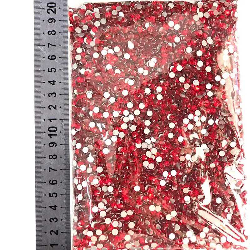 

14400Pcs in Bulk Package Wholesale Flatback Lt Siam Non Hotfix Nail Rhinestones SS3-SS20 for Nail Decorations H1061