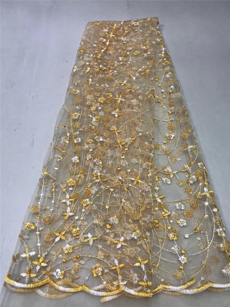 

5yards embroidered net tulle lace fabric in special thread dots design beautiful french lace for lady party dress ZC11254
