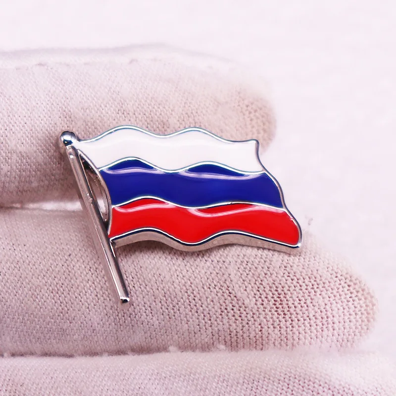 Эмалированные булавки Советского Союза брошь с российским флагом модный