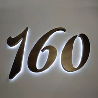 vintage bronze halo lit signs stainless steel with acrylic backside led house numbers white or warm light color