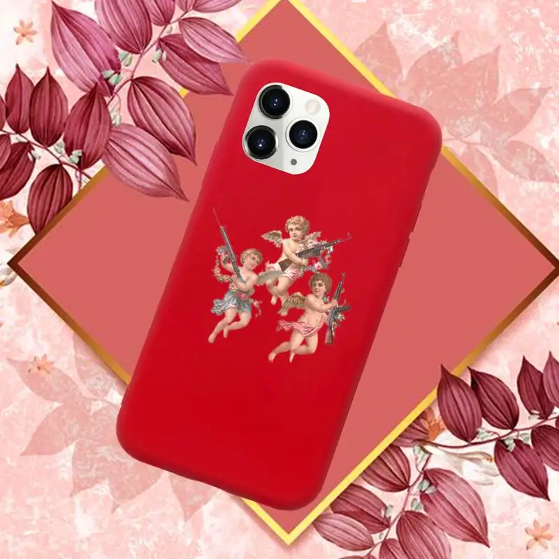 

Funny vintage design fashion glitter angle Phone Case Candy Color for iPhone 11 12 mini pro XS MAX 8 7 6 6S Plus X SE 2020 XR