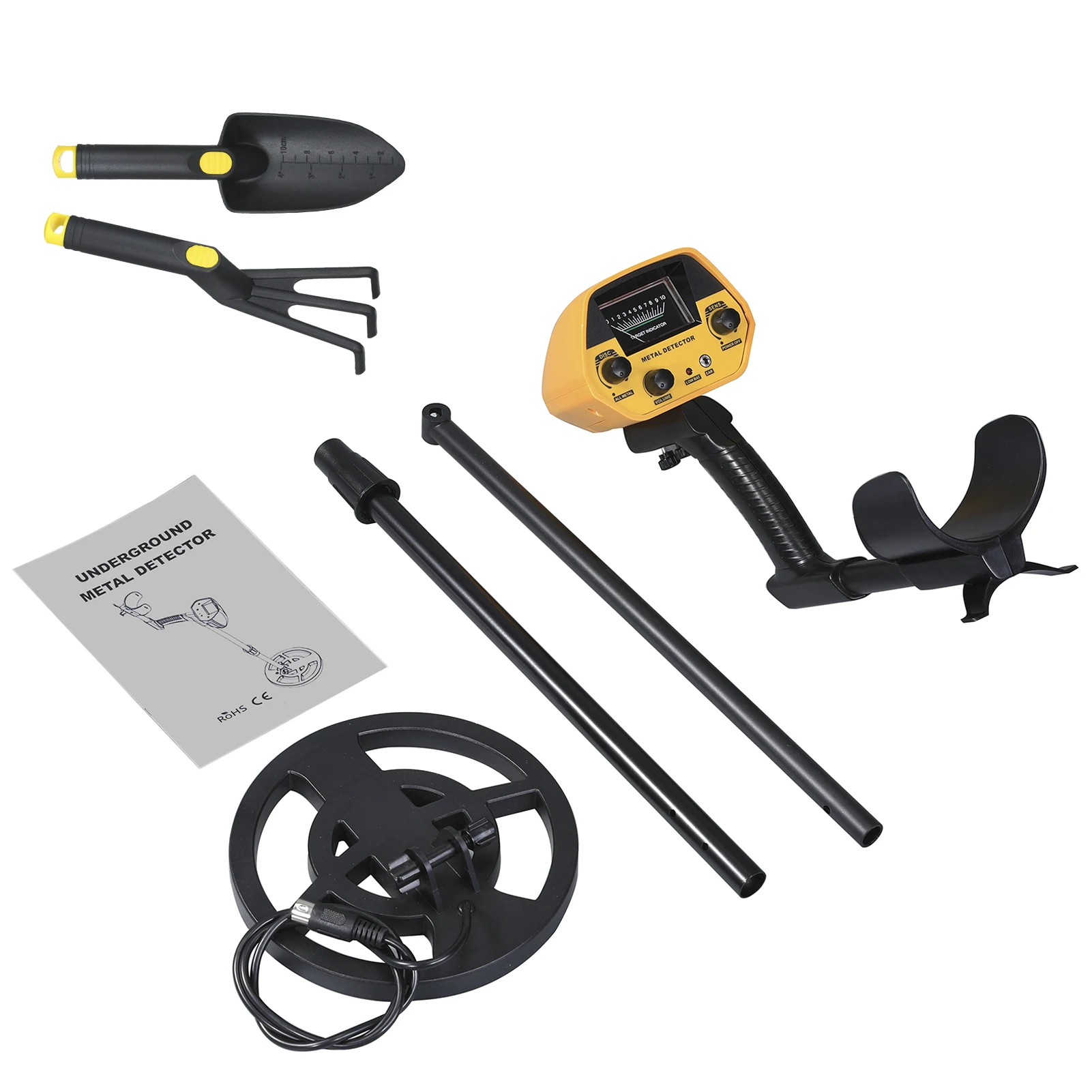 

Metal Detector High Accuracy Adjustable Stem 7 Inch Waterproof Coil All Metal & Disc Modes