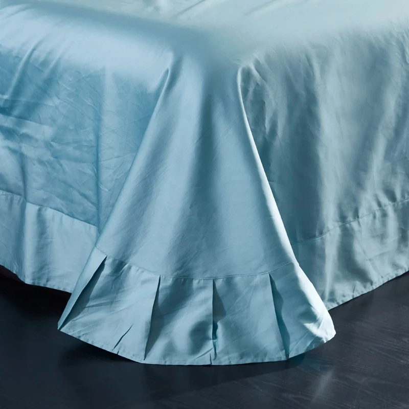 Комплект постельного белья TUTUBIRD с принтом синих листьев европейская атласная