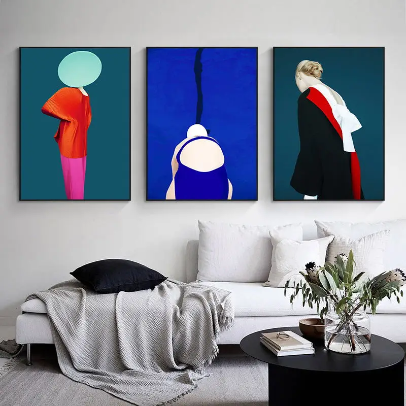 Абстрактная девушка иллюстрация настенный художественный холст для живописи