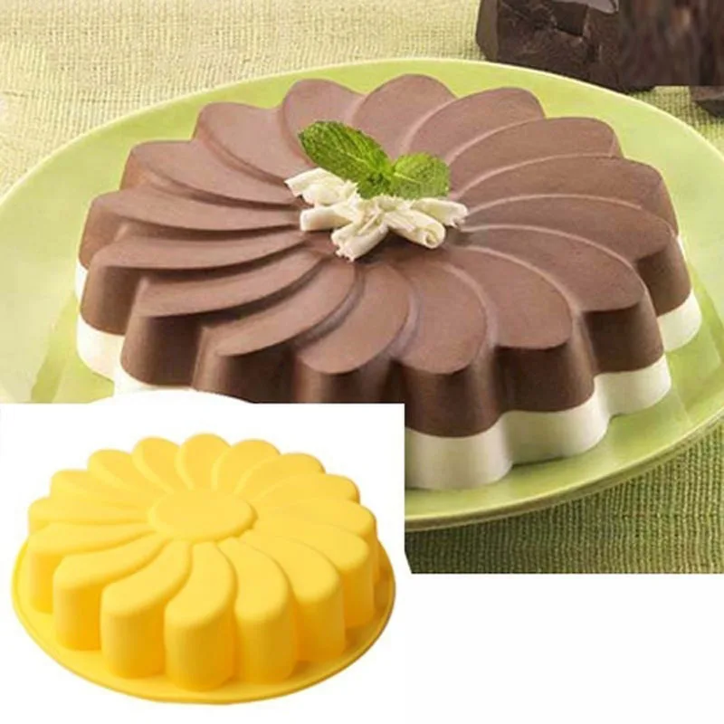 

Silicone Big Cake Molds Flower Crown Shape Cake Bakeware Baking Tools 3D Bread Pastry Mould Pizza Pan DIY Birthday Wedding Party