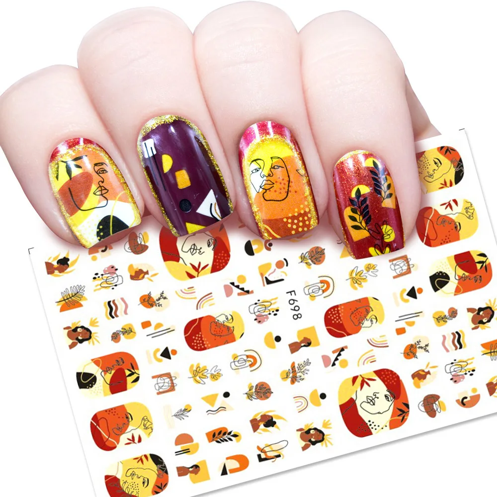 

3D ногтей Стикеры леди уход за кожей лица человека слайдер художественное оформление ногтей обертывания наклейки милый дизайн клей маникюр...