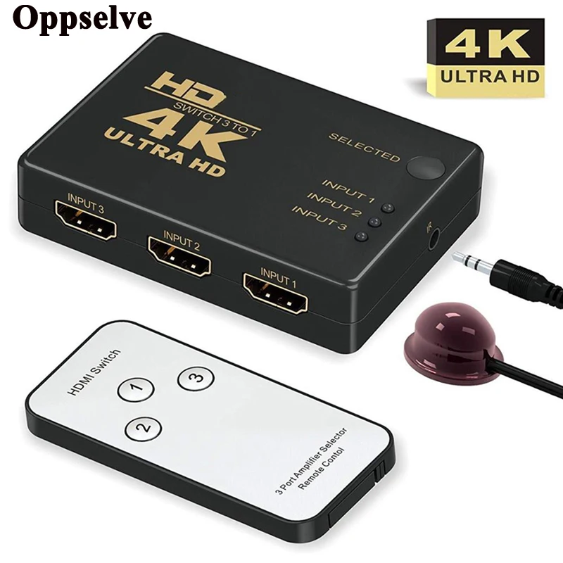Коммутатор Oppselve на 3 порта 4K * 2K 1080P HDMI-совместимый переключатель селектор 3x1