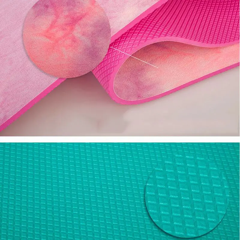 

Hot 1830*610*5mm Fashion Printing Suede Yoga Mat AbsorbSweat Pilates Fitness Anti Skid Yoga Pad Gym Sports Carpet Mat Free Rope