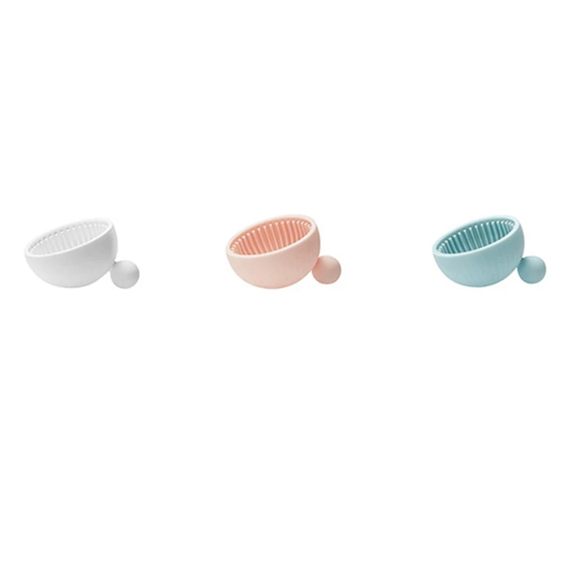 

Nordic Silicone Makeup Brush Cleaner Striped Design Brush Washing Tray Cosmetic Eyebrow Brush Cleaning Tool