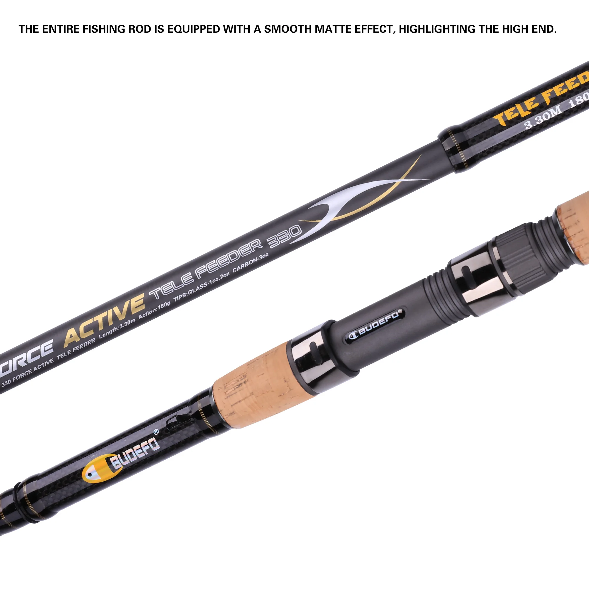 BUDEFO ACTIVE Telescopic FEEDER Fishing Rod 3.0/3.3/3.6/3.9m Carbon Spinning Casting Travel Rod FUJI  Carp 180g Surf Rod