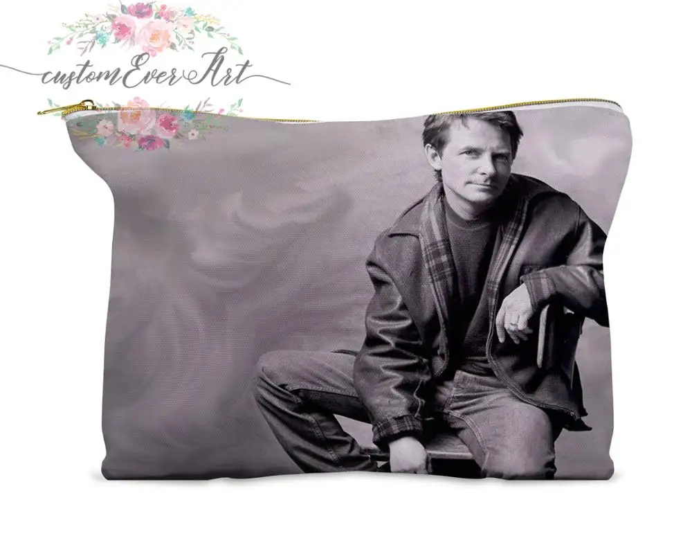 Майкл Дж. Косметичка с лисой персонализированная маленькая косметичка забавный