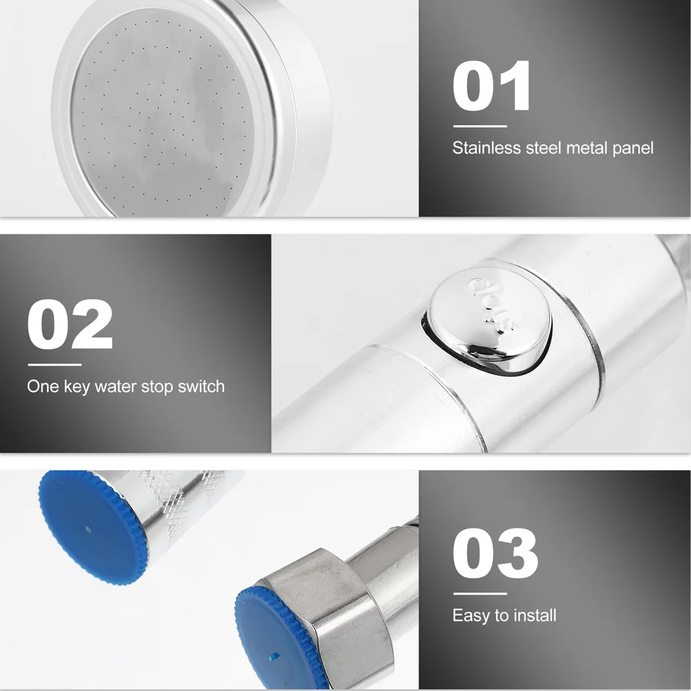 

1 Set of Convenient Shower Nozzle Durable Simple Spray Head with Hose (Silver)