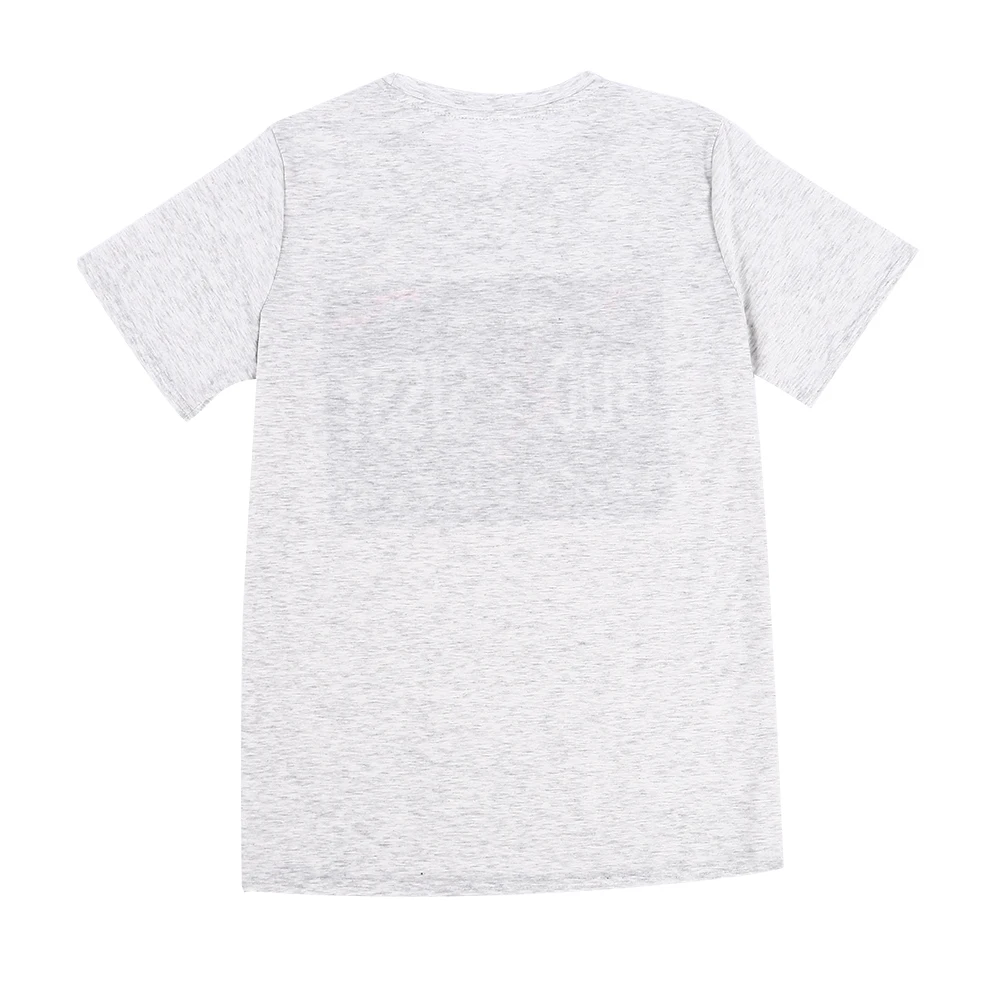 2019 Лето Новая Мода Футболка Светло Серый Графический Письмо Печати Женщины