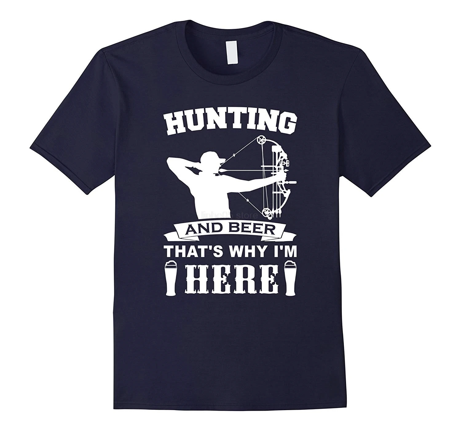 Мужская рубашка охотничий лук футболка Охота и с рисунком пива коротким рукавом