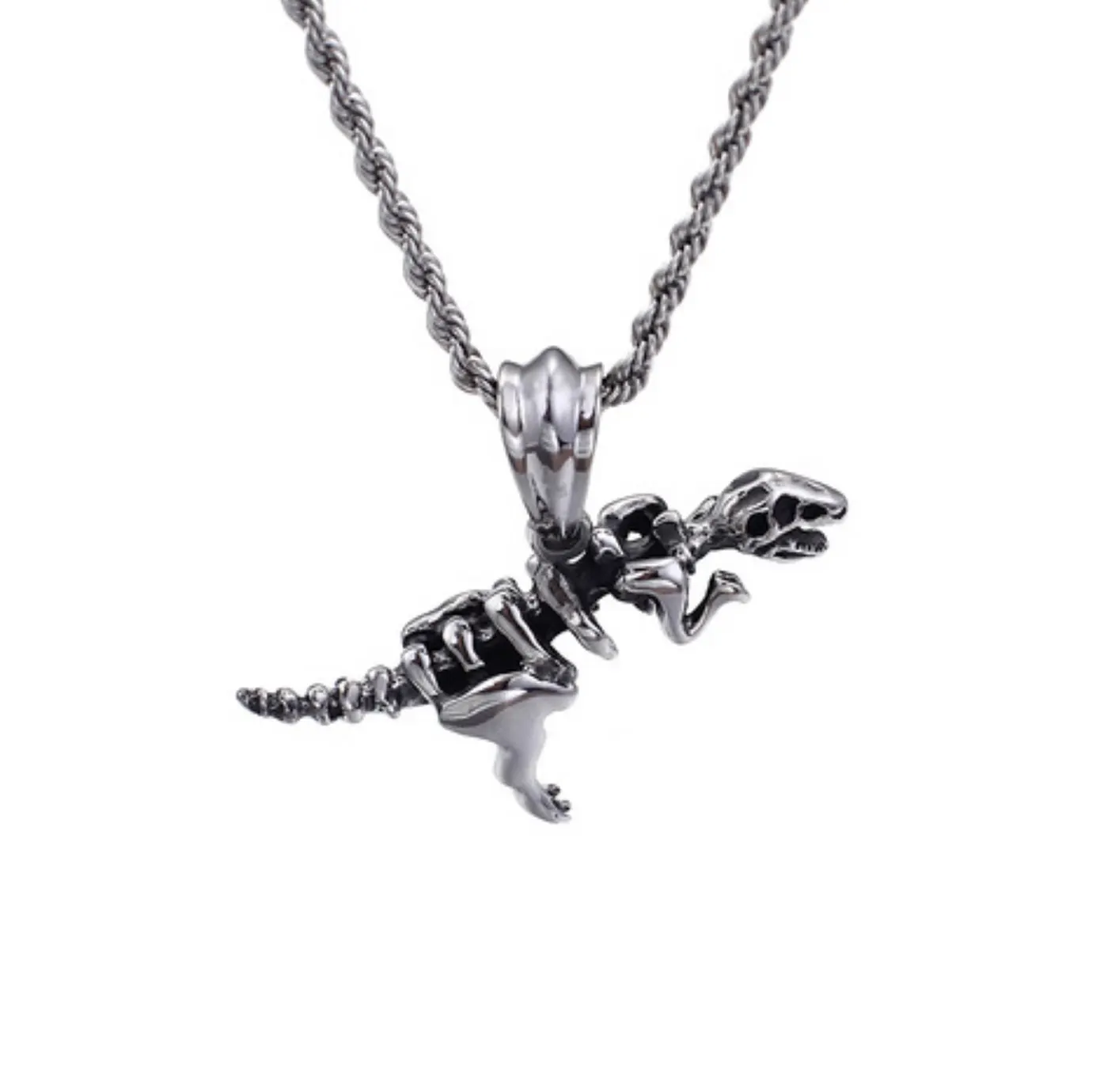 

Очаровательное серебряное ожерелье с подвеской персонализированный динозавр Модный Ретро Простой кулон