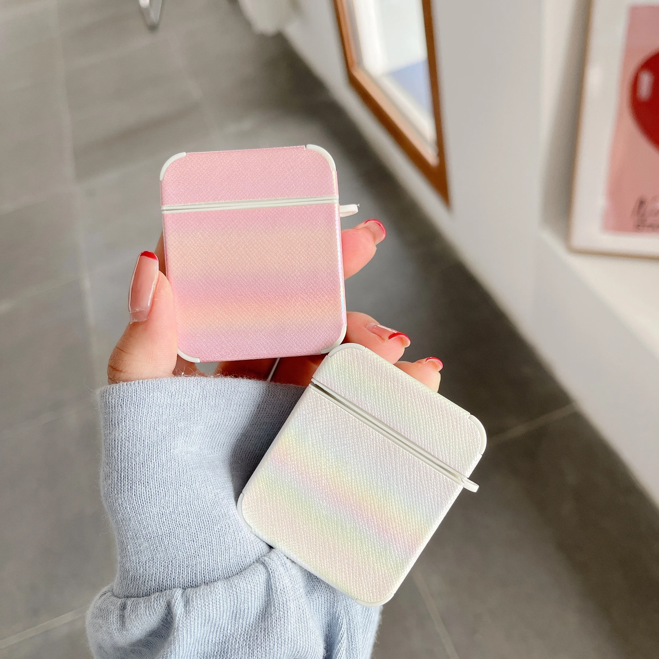 

Rainbow Gradient Case For Apple Airpods 1/2 3 Pro Protective Bluetooth Wireless Earphone Cover For Air Pods Charging Box Bags