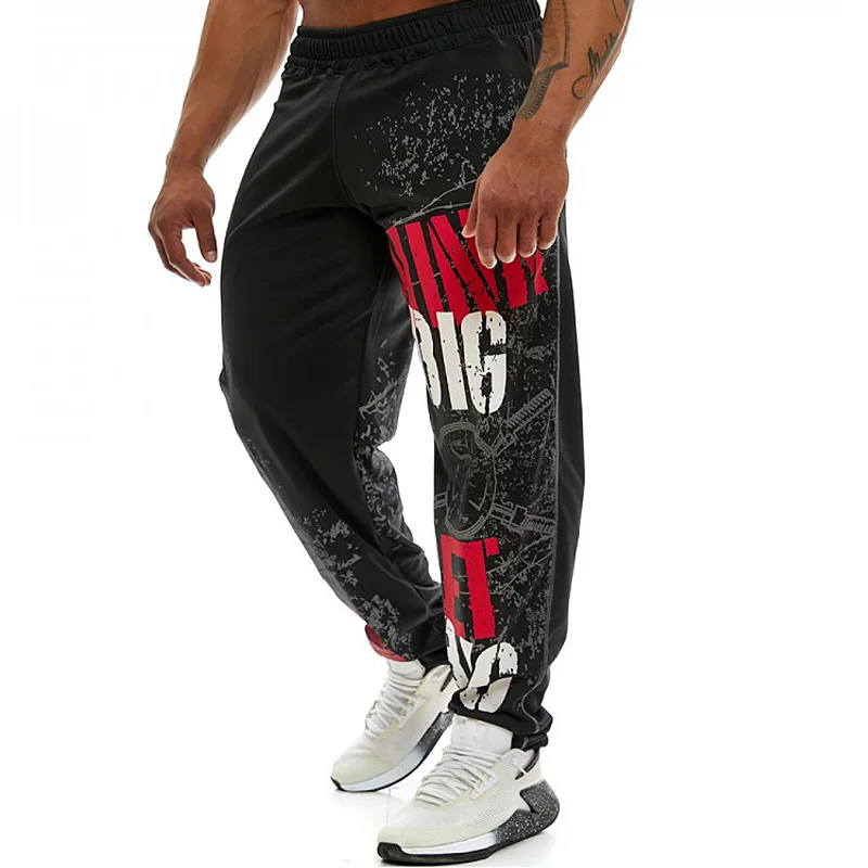 Мужские летние модные быстросохнущие спортивные повседневные брюки с принтом