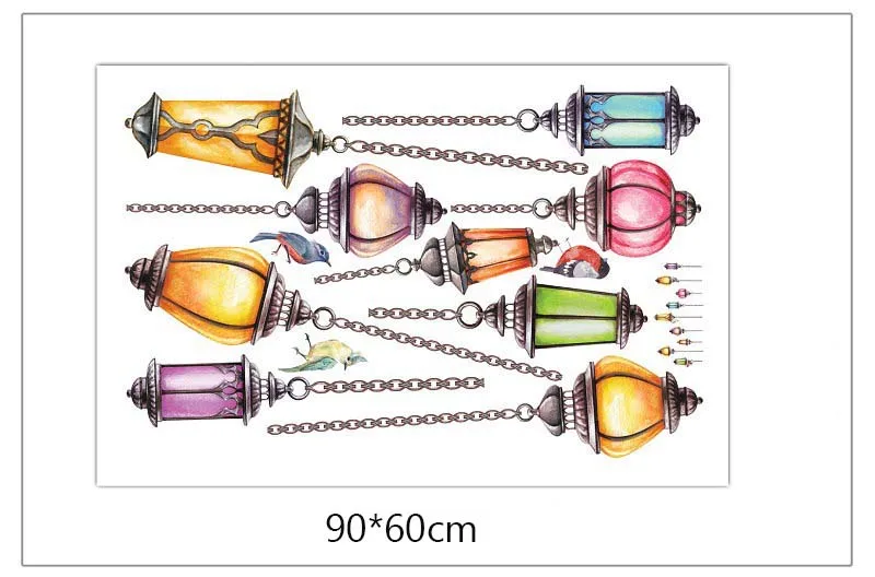 

1PC Many types Colorful Retro lights Wall Stickers For Bedroom Living Room Wall Decor Mural Decal Home Garden Accessories