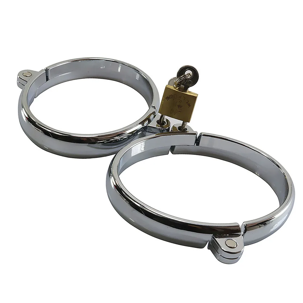 Stainless Steel Ankle Cuffs Male Bondage Restraints Adult Game Metal Lock Bdsm Slave Binding Fetish Sex Toys For Women Men Gay | Красота и
