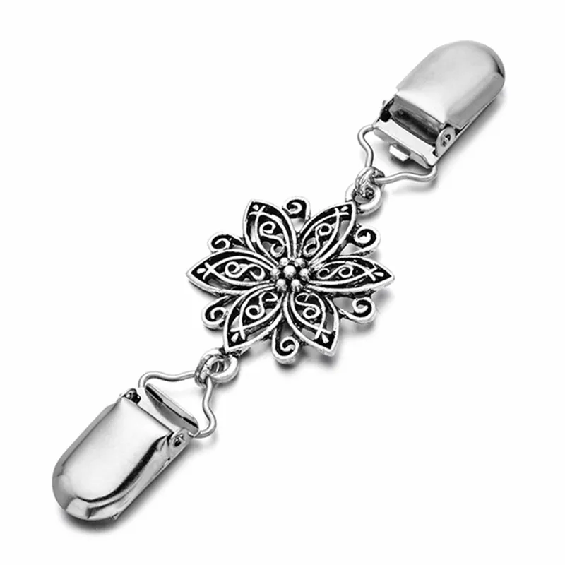 Винтажный зажим для шали платья кардиган воротник цветочный узор женщин и