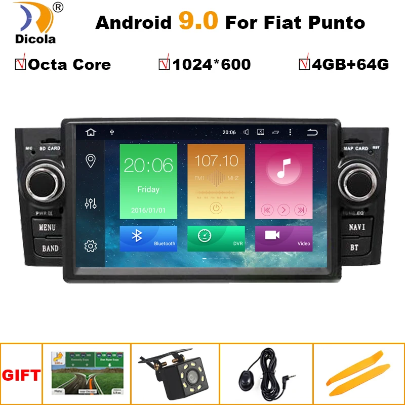 4G+ 64G PX5 ips Восьмиядерный Android 9 автомобильный DVD мультимедийный плеер для Fiat Grande Punto Linea 2007-2012 gps навигация Радио экран
