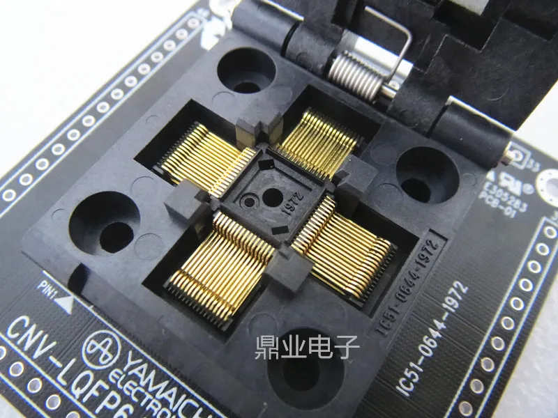Clamshell LQFP64/DIP IC51-0644-1972 7mm*7mm*0.4mm spacing 0.4mm  IC Burning seat Adapter testing seat Test Socket test bench