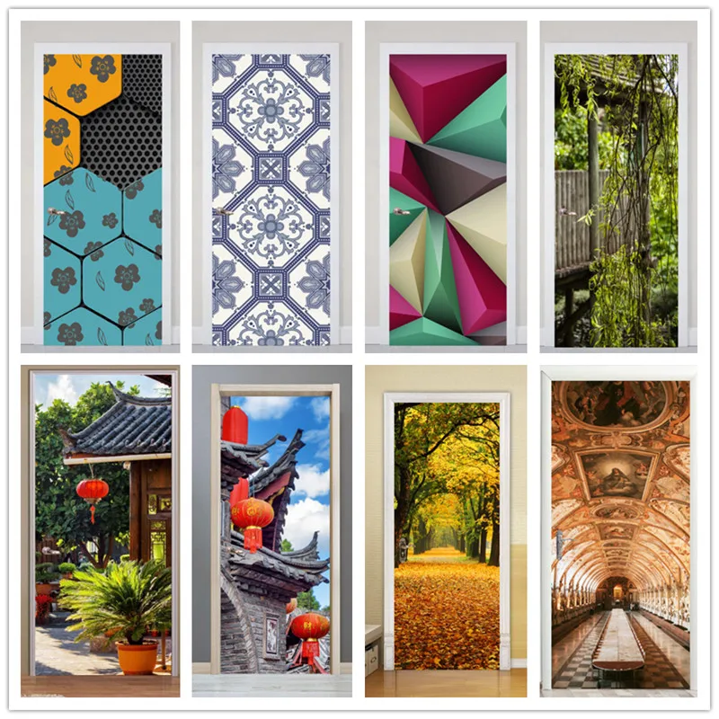 

Самоклеящаяся художественная наклейка на дверь, домашний декор, крышка двери, настенные наклейки, фотообои, плакат