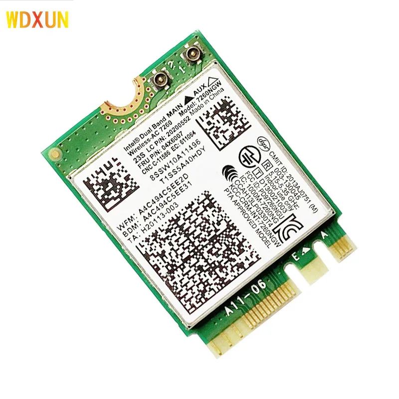 Intel 7260ngw 7260ac 7260 ac 2 4/5g bt4.0 fru 04x6007 для thinkpad x250 x240 x240s x230s t440 w540 t540 yoga y50 WIFI CARD|Сетевые