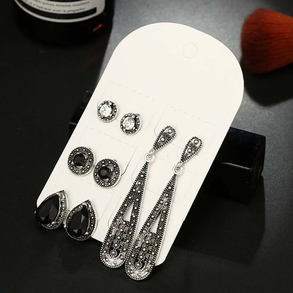 4 пар/компл. в богемном стиле Для женщин стразы полые каплевидные длинные Длинные