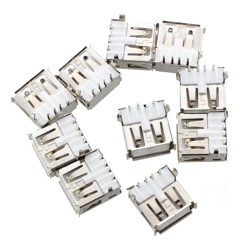 

10pcs USB Type-A Socket 90-Degree Female Connector Jack for Repair
