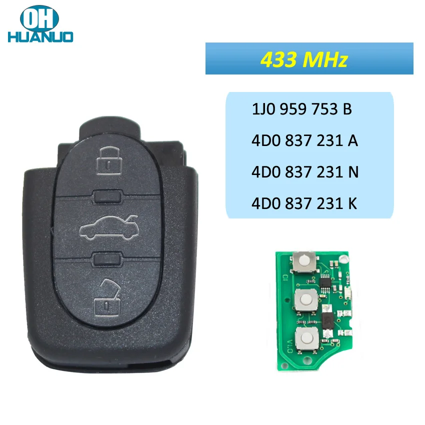 3 кнопки складной пульт дистанционного управления брелок для Audi A3 A4 A6 старая