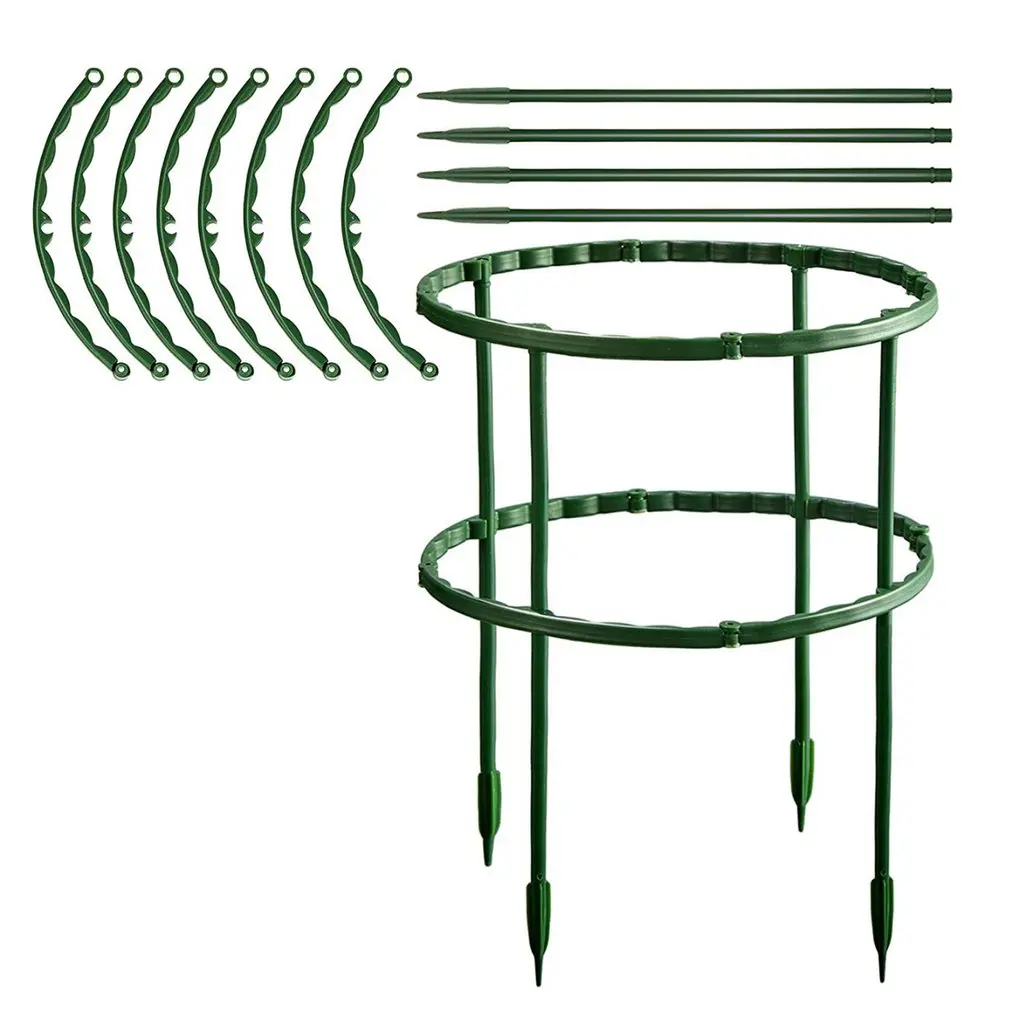 

Ворс для поддержки растений, пластиковый стальной ворс для садовых растений, зеленое полукруглое кольцо для поддержки растений, подставка ...