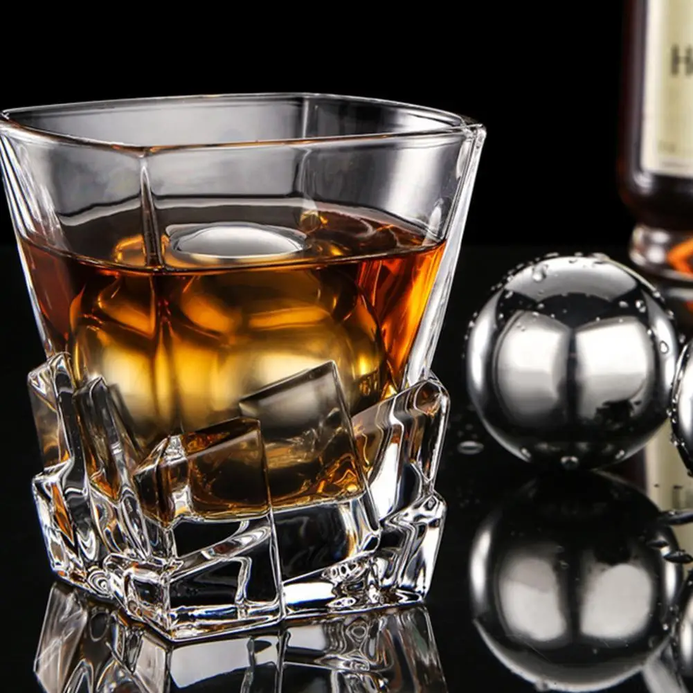 

Hot Sales! 2Pcs Ice Cube Eco-friendly Rapid Cooling Stainless Steel Wine Whiskey Drink Chiller Ball for Bar